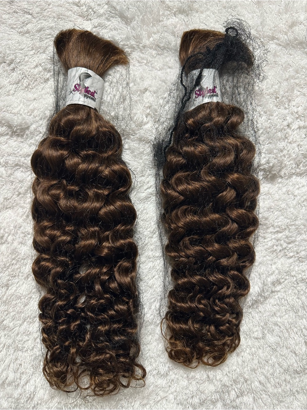 100% Italian Human hair Curly piece for Boho braids 18” 200g Color 4 (full head)